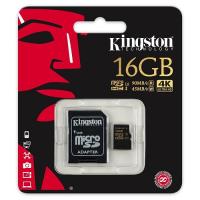 KINGSTON MicroSD 16GB SDCG/16GB Class U3 Adaptörlü Hafıza Kartı 90mb/sn 45mb/sn