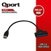 QPORT 0.15metre Q-SU3 Sata & USB 3.0 Çevirici Kablo Siyah 2.5 Harddisklerle uyumlu