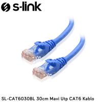 S-LINK SL-CAT6030BL Cat6 Utp 30cm Mavi Patch Kablo